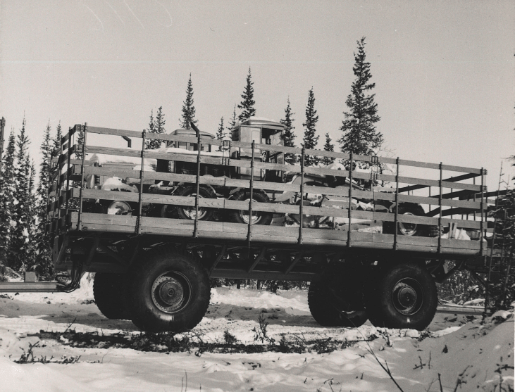 Sno-Freighter Hauling Two&nbsp;Scrapers
