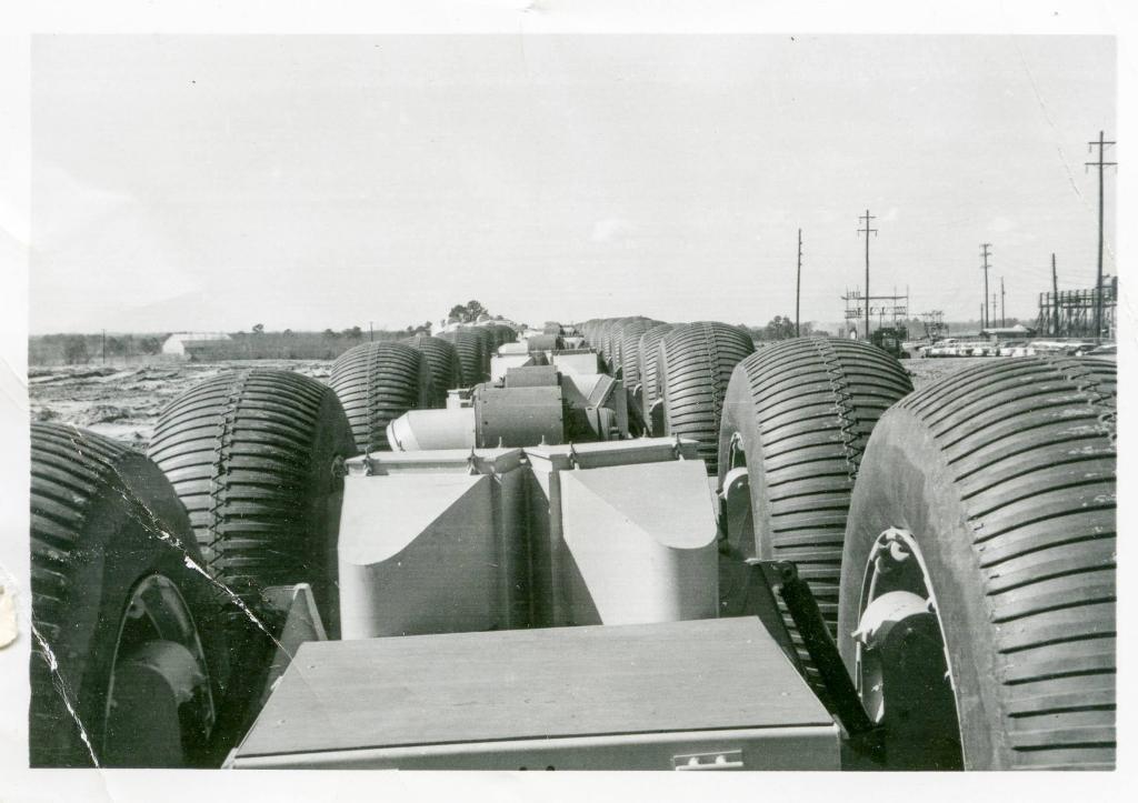 Looking Down the Overland Mark II Cargo Cars at the Longview, TX&nbsp;Factory